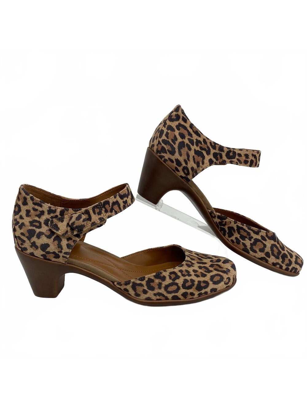 Easy Spirit Brown Tan Leopard Print Ankle Strap Heels | Women’s 9.5 - Picture 9 of 9